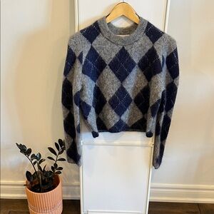 H&M Blue Argyle Sweater
